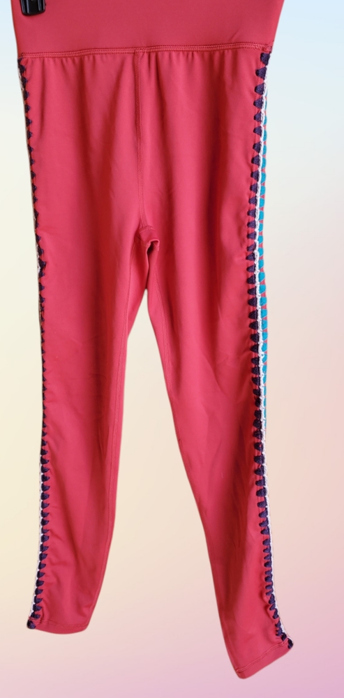 Carbon 38 Red Macrame Leggings